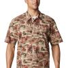Columbia Men’s Super Tamiami Long Sleeve Shirt(Red Spark Polynesian Print)
