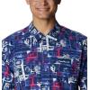 Columbia Men’s Super Tamiami Long Sleeve Shirt(Violet Sea Punked Fish)