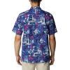 Columbia Men’s Super Tamiami Long Sleeve Shirt(Violet Sea Punked Fish)