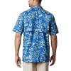 Columbia Men’s Super Tamiami Long Sleeve Shirt(Vivid Blue Freshwater Roots Print)