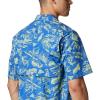 Columbia Men’s Super Tamiami Long Sleeve Shirt(Vivid Blue Freshwater Roots Print)