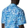Columbia Men’s Super Tamiami Long Sleeve Shirt(Vivid Blue Punked Fish)