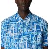 Columbia Men’s Super Tamiami Long Sleeve Shirt(Vivid Blue Punked Fish)