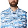 Columbia Men’s Super Tamiami Long Sleeve Shirt(White Flatout Print)