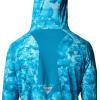 Columbia Mens Super Terminal Tackle Vent Hoodie(Blue Echo Seamoss)