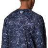 Columbia Mens Super Terminal Tackle Vent Long Sleeve(Collegiate Navy Contour Fish Print)