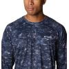 Columbia Mens Super Terminal Tackle Vent Long Sleeve(Collegiate Navy Contour Fish Print)