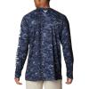 Columbia Mens Super Terminal Tackle Vent Long Sleeve(Collegiate Navy Contour Fish Print)