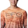 Columbia Mens Super Terminal Tackle Vent Long Sleeve(Orange Blast Pfg Camo Gradient)