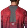 Columbia Mens Super Terminal Tackle Vent Long Sleeve(Red Spark Pfg Camo Gradient)