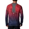 Columbia Mens Super Terminal Tackle Vent Long Sleeve(Red Spark Pfg Camo Gradient)