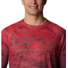 Columbia Mens Super Terminal Tackle Vent Long Sleeve(Red Spark Pfg Camo Gradient)