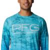 Columbia Mens Super Terminal Tackle Vent Long Sleeve(Turquoise Pfg Camo Gradient)