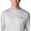 Columbia Mens Terminal Tackle PFG Fins and Stripes Long Sleeve(Cool Grey/Fins & Stripes)