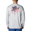 Columbia Mens Terminal Tackle PFG Fins and Stripes Long Sleeve(Cool Grey/Fins & Stripes)