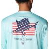Columbia Mens Terminal Tackle PFG Fins and Stripes Long Sleeve(Gulf Stream/Fins & Stripes)