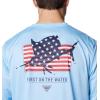 Columbia Mens Terminal Tackle PFG Fins and Stripes Long Sleeve(Sail/Fins & Stripes)