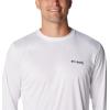 Columbia Mens Terminal Tackle PFG Fins and Stripes Long Sleeve(White/Fins & Stripes)