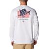 Columbia Mens Terminal Tackle PFG Fins and Stripes Long Sleeve(White/Fins & Stripes)