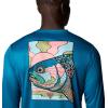 Columbia Mens Terminal Tackle PFG Fish Shine Long Sleeve(Blue Echo/Pfg Trout Shine)