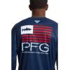 Columbia Mens Terminal Tackle PFG Fish Star Long Sleeve(Collegiate Navy/White Trout)