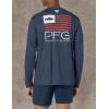Columbia Mens Terminal Tackle PFG Fish Star Long Sleeve(Collegiate Navy/White Trout)