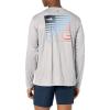Columbia Mens Terminal Tackle PFG Fish Star Long Sleeve(Cool Grey/Coll Navy Marlin Gradient)