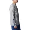 Columbia Mens Terminal Tackle PFG Fish Star Long Sleeve(Cool Grey/Collegiate Navy Trout)