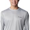 Columbia Mens Terminal Tackle PFG Fish Star Long Sleeve(Cool Grey/Collegiate Navy Trout)