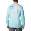 Columbia Mens Terminal Tackle PFG Fish Star Long Sleeve(Gulf Stream/Canyon Blue Marlin Gradient)