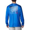 Columbia Mens Terminal Tackle PFG Fish Star Long Sleeve(Vivid Blue/Coll Navy Marlin Gradient)