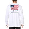 Columbia Mens Terminal Tackle PFG Fish Star Long Sleeve(White/Collegiate Navy Marlin)