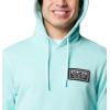 Columbia mens Pfg Castback Hoodie(Gulf Stream/Black)