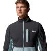 Columbia mens Pfg Uncharted Fleece Full Zip(Shark/Crushed Blue)