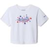 Columbia Girls La Poudre Pass Short Sleeve Tee(White/Elevated Patriot)