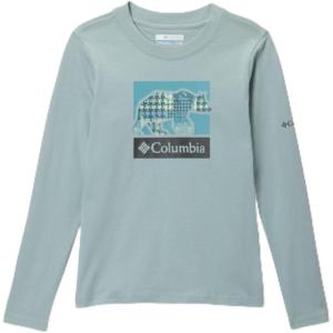 Columbia Boys’ Hazeldel Hill Long Sleeve Graphic Tee(Crushed Blue/Barely Printed)