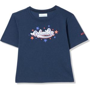 Columbia Girls La Poudre Pass Short Sleeve Tee(Collegiate Navy/Elevated Patriot)