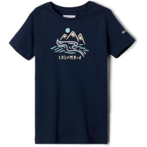Columbia Girls Mission Lake Short Sleeve Graphic ShirtT-Shirt(Collegiate Navy/Weaving Waterscape)