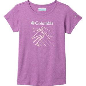 Columbia Girls Tech Trail Short Sleeve Graphic Shirt(Razzle Heather/Ridge Line Life)