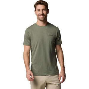 Columbia Mens PFG Fish Flag II Short Sleeve(Cypress/Black Bass + Lures)