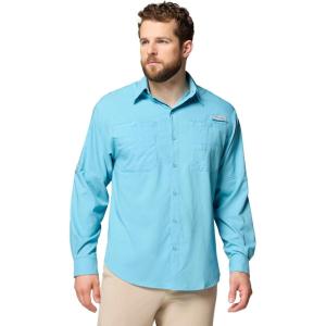 Columbia Men’s PFG Tamiami II UPF 40 Long Sleeve Fishing Shirt(Vintage Blue)