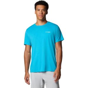 Columbia Mens PFG Uncharted Graphic Tee(Blue Echo Heather/Pfg Catch My Drift)