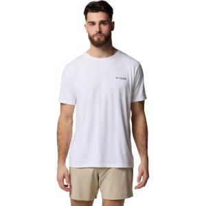 Columbia Mens PFG Uncharted Graphic Tee(White Heather/Pfg Catch My Drift)