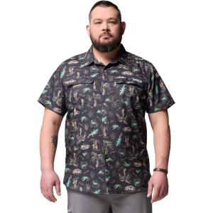 Columbia Mens PFG Uncharted Printed Short Sleeve Shirt(Shark Everglades)