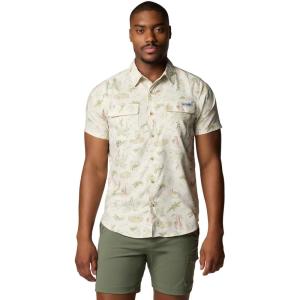 Columbia Mens PFG Uncharted Printed Short Sleeve Shirt(Stone Everglades)