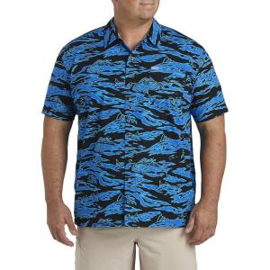 Columbia Men’s Super Tamiami Long Sleeve Shirt(Black Rough Waves Print)