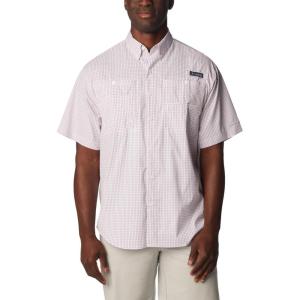 Columbia Men’s Super Tamiami Long Sleeve Shirt(Bright Lavender/Multi Gingham)