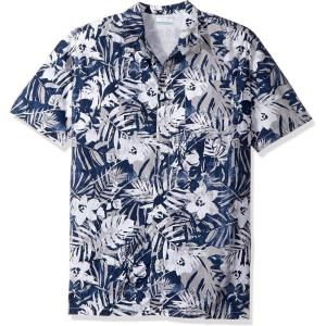 Columbia Men’s Super Tamiami Long Sleeve Shirt(Collegiate Navy Botanical Fish)