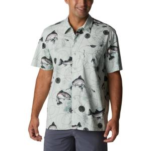 Columbia Men’s Super Tamiami Long Sleeve Shirt(Cool Green Freshwater Dryfly Print)