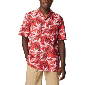 Columbia Men’s Super Tamiami Long Sleeve Shirt(Red Hibiscus Tuna Paradise Print)